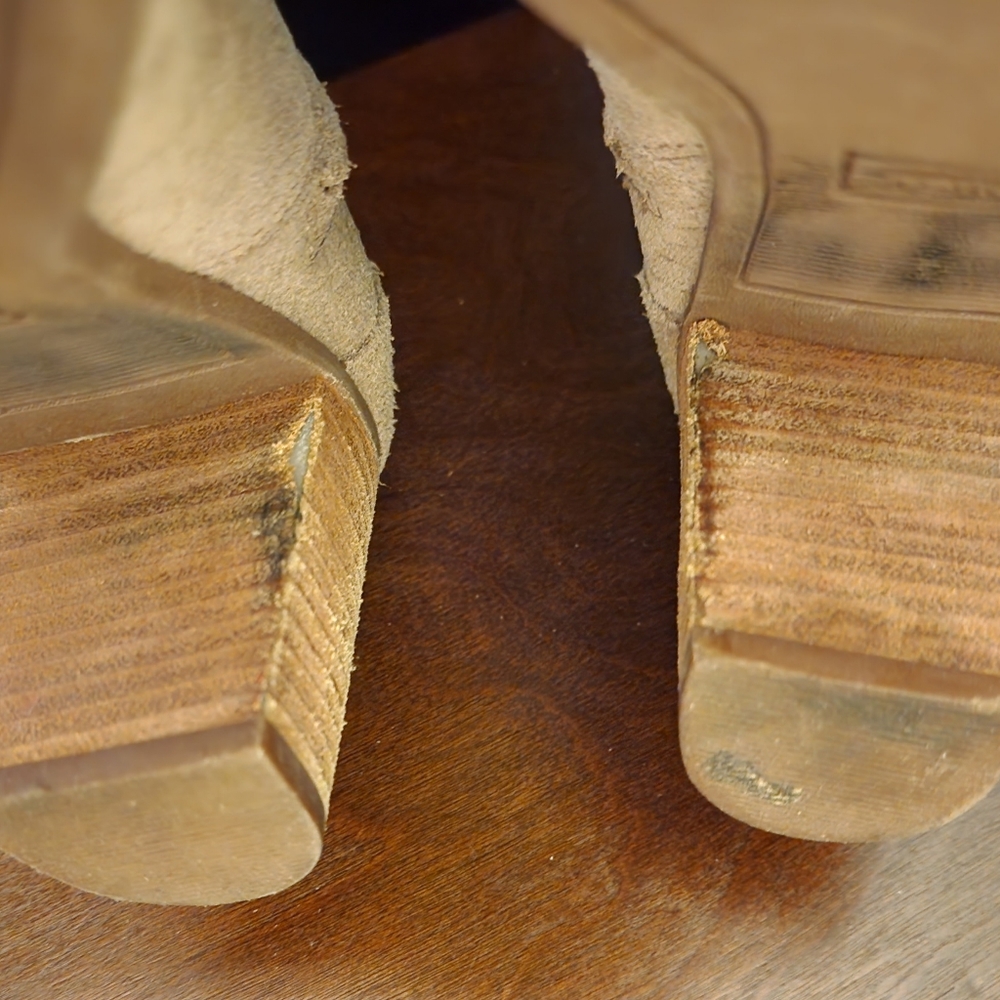 TOMS Lunata Suede Distressed Stacked Heel AnkleBootie Size 7.5 - Picture 10 of 13